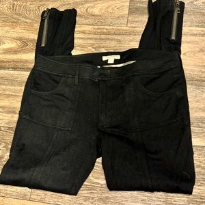 BURBERRY BRIT Womens Ankle Zip Black Pants Stretchy Women Medium